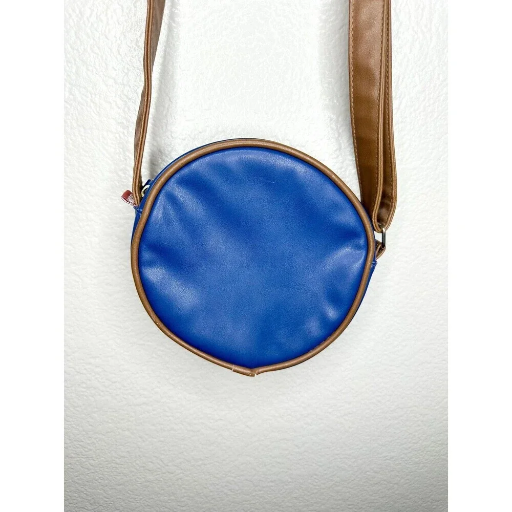 Disney Crossbody Bag Womens Small Blue Red Faux Leather Captain Marvel Star